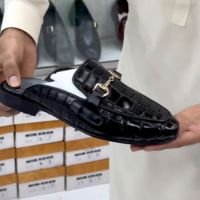 Premium Crocodile Leather | Half Slip-On Luxury Shoe for Men